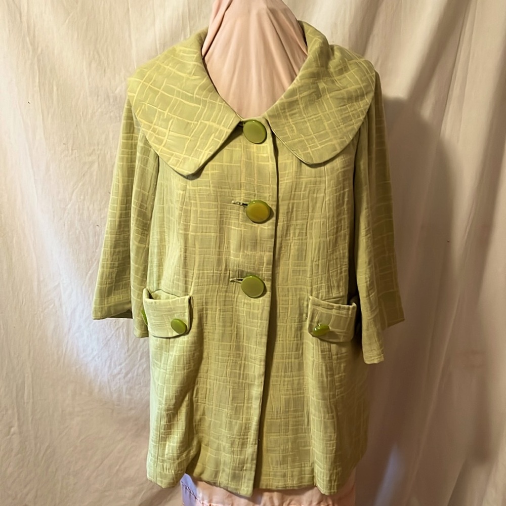 Mac & Jac A Line Swing Jacket Lime Green size L